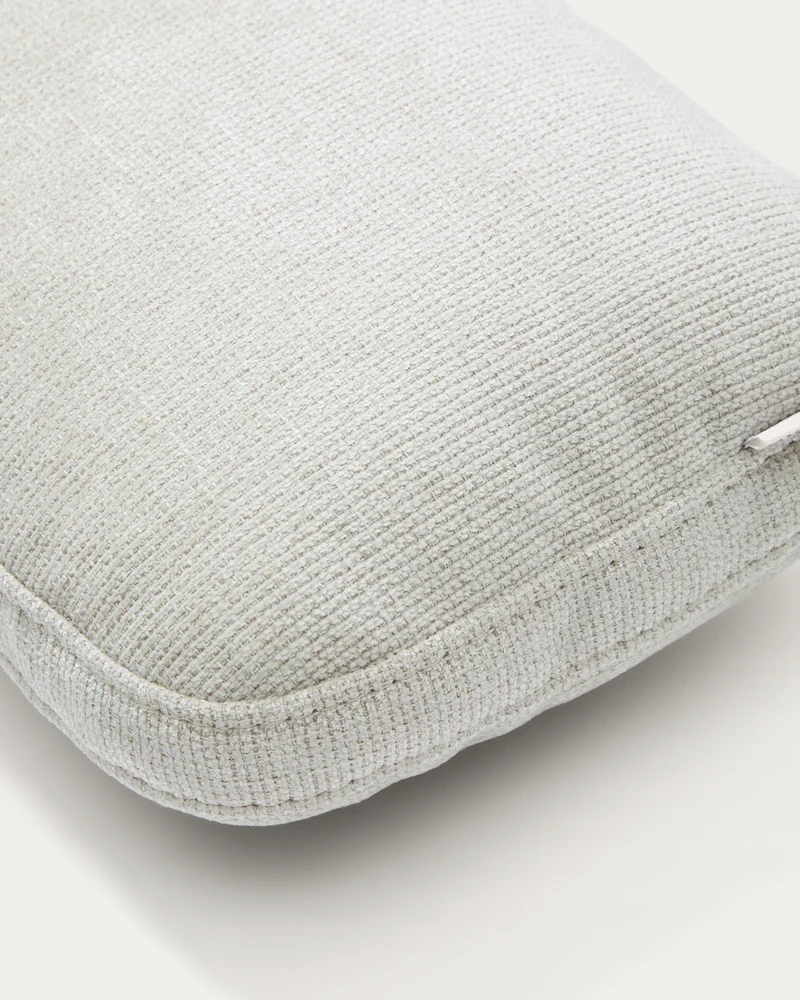 Nuala pearl-coloured chenille cushion