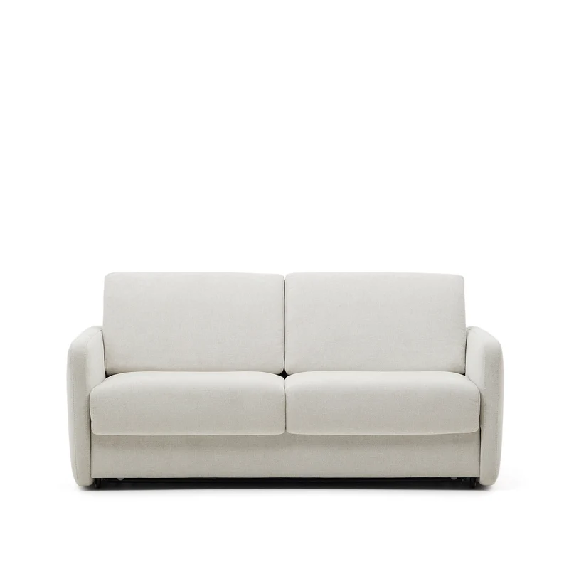 Nuala 3-seater sofa bed in pearl-coloured chenille 204cm