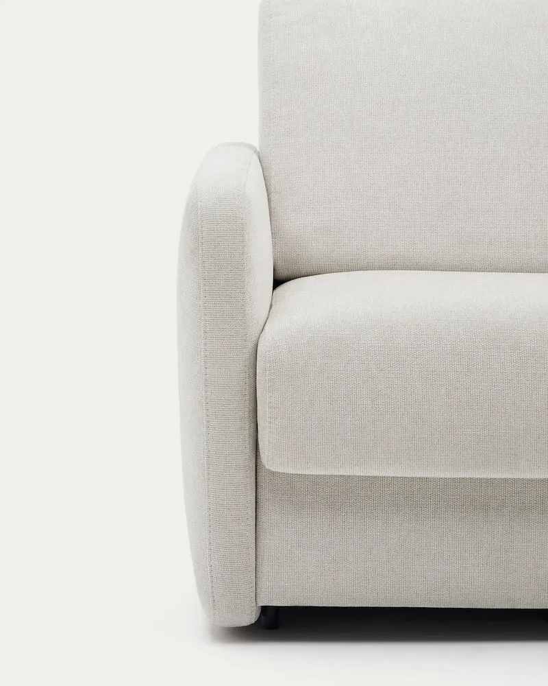 Nuala 3-seater sofa bed in pearl-coloured chenille 204cm