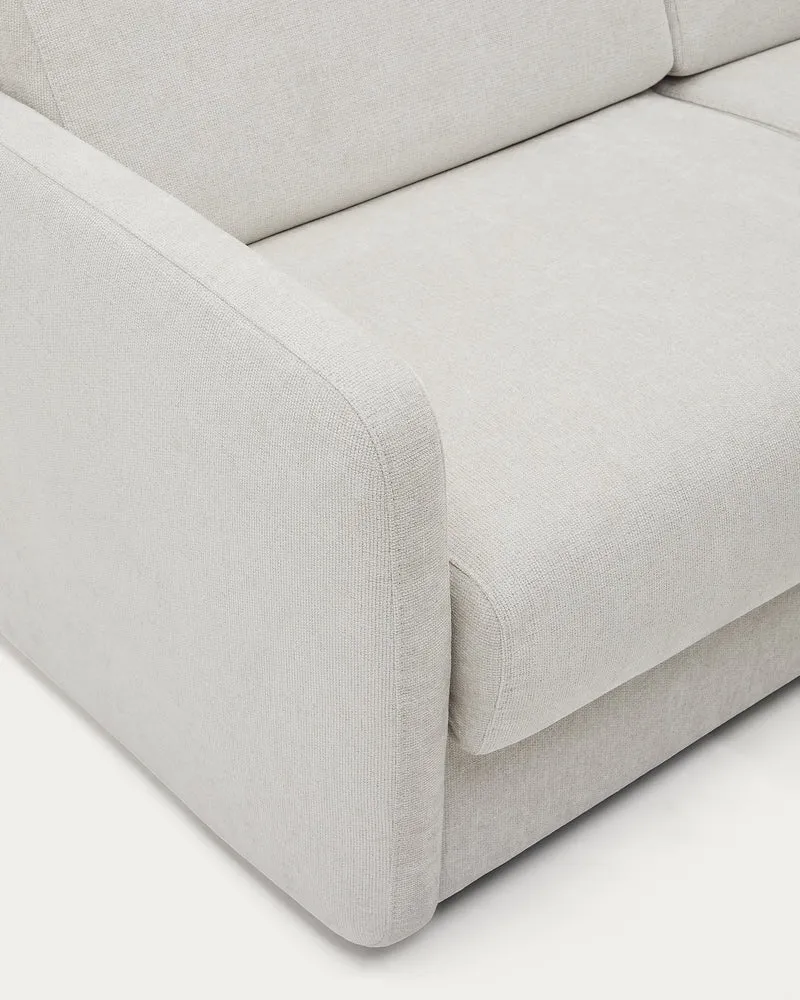 Nuala 3-seater sofa bed in pearl-coloured chenille 204cm