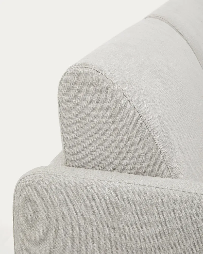 Nuala 3-seater sofa bed in pearl-coloured chenille 204cm