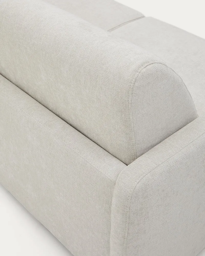 Nuala 3-seater sofa bed in pearl-coloured chenille 204cm
