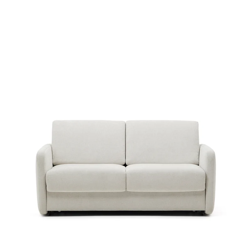 Nuala 2-seater sofa bed in pearl-coloured chenille 184cm