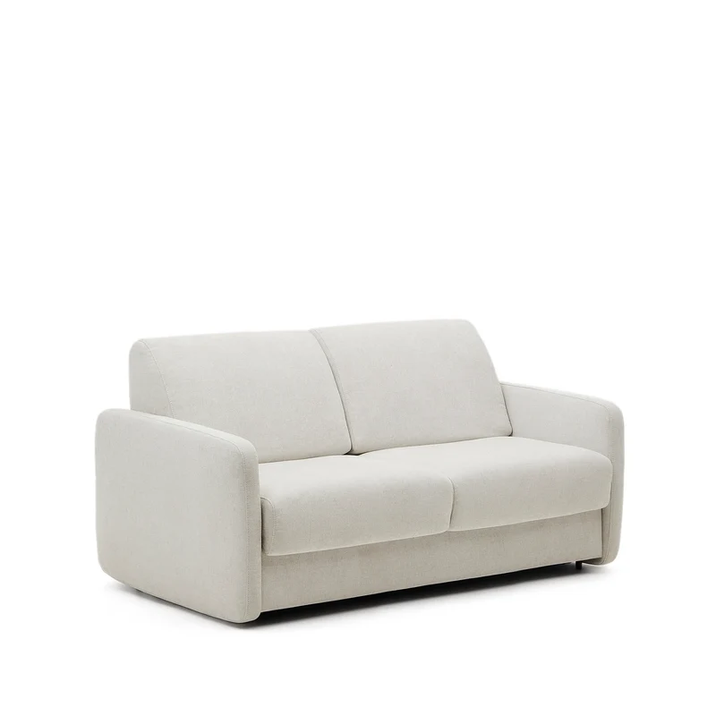 Nuala 2-seater sofa bed in pearl-coloured chenille 184cm