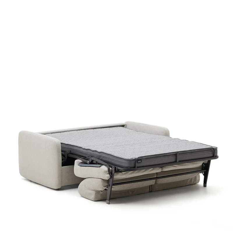 Nuala 2-seater sofa bed in pearl-coloured chenille 184cm