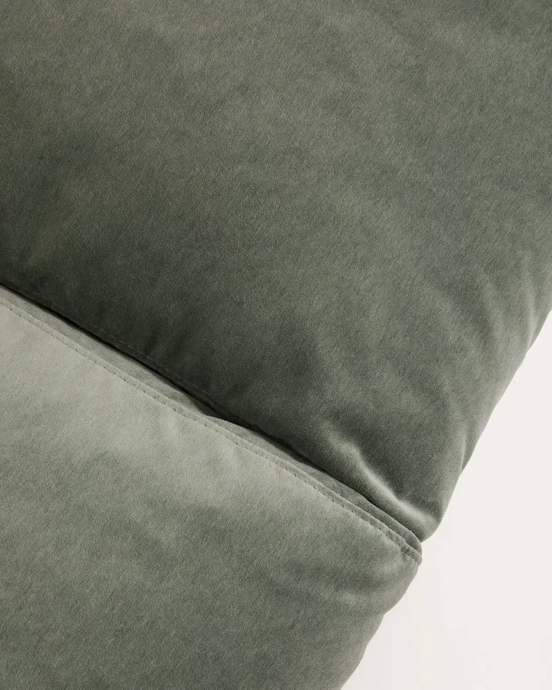 Veliro green velvet 3-seater sofa with black steel legs 240cm FSC Mix Credit