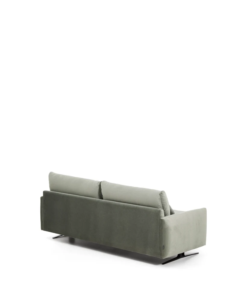 Veliro green velvet 2-seater sofa with steel legs in black finish 210cm FSC Mix Credit