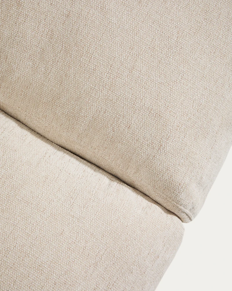 Veliro beige chenille 2-seater sofa with black steel legs 210cm FSC Mix Credit