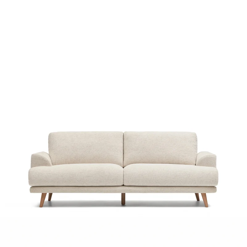 Karin Sofa - Beige Chenille & Natural Legs