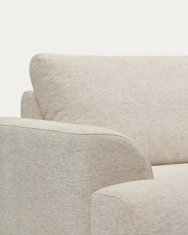 Karin Sofa - Beige Chenille & Natural Legs