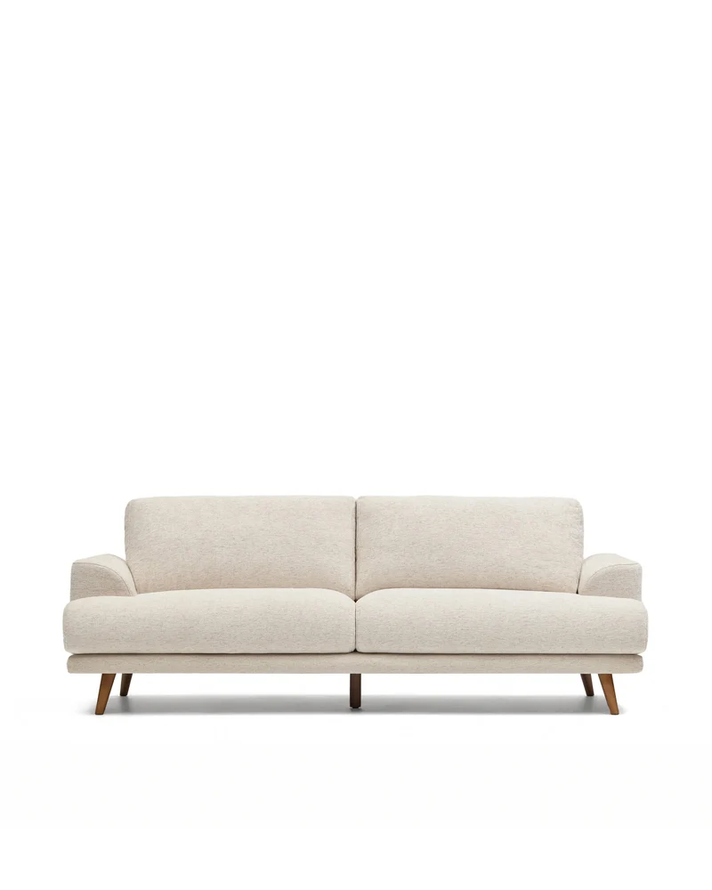 Karin Sofa - Beige & Walnut