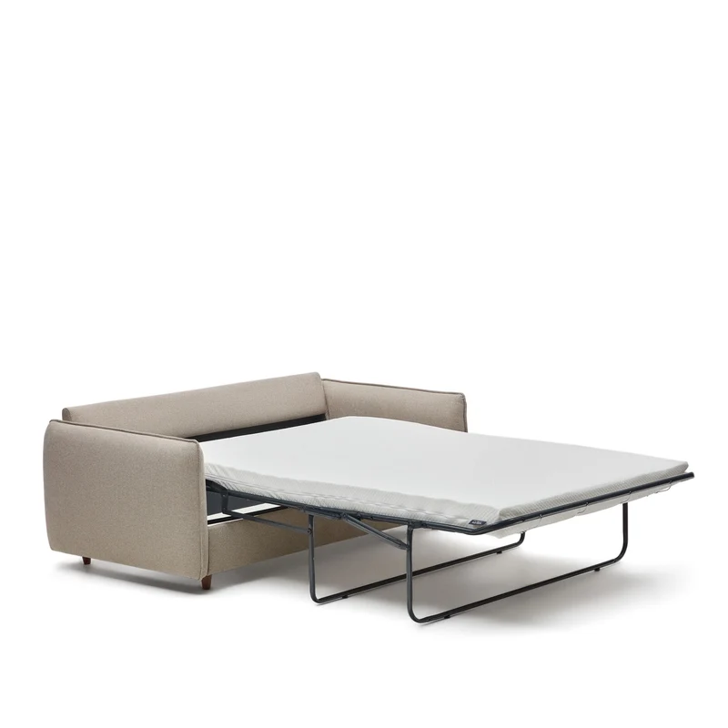 Carlota beige 2-seater sofa bed with solid beech wood legs 185cm FSC Mix Credit