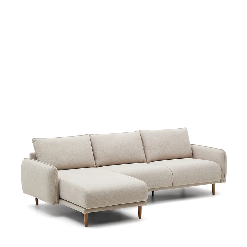 Carlota 3-seater sofa with left / right chaise longue in beige, 262 cm FSC Mix Credit