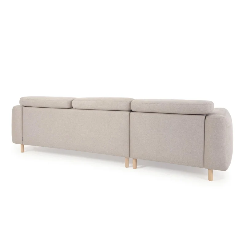 Singa 3 Seater with Chaise & Reclining Headrests - Beige