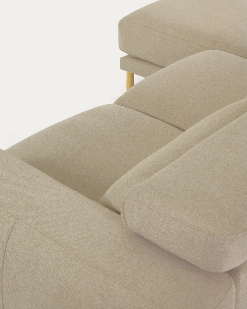Singa 3 Seater with Chaise & Reclining Headrests - Beige