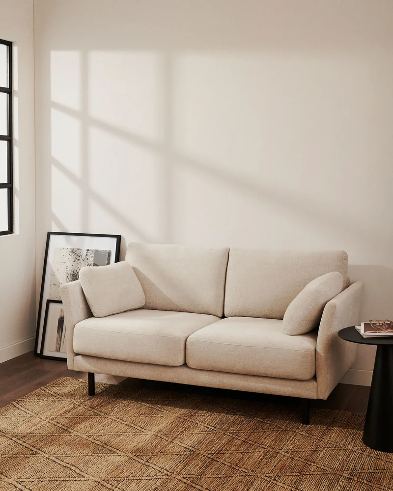 Gilma 2-seater - Pearl Chenille & Black legs