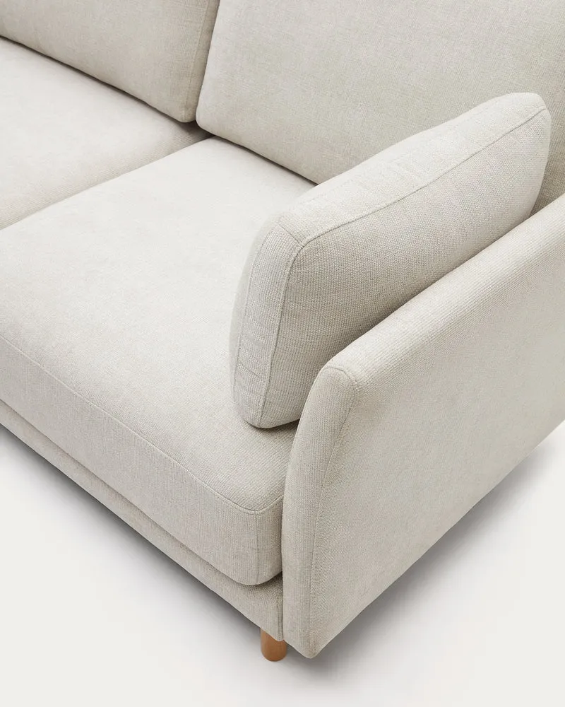 Gilma 2-seater - Pearl Chenille & Natural finish legs