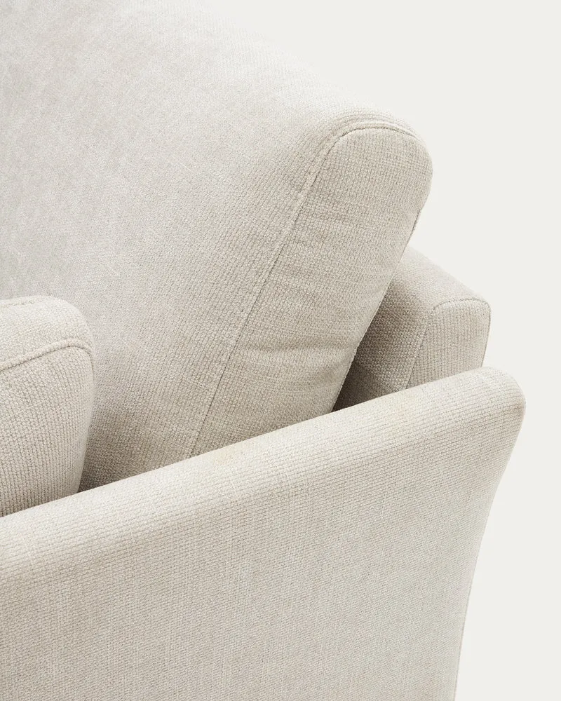 Gilma 2-seater - Pearl Chenille & Natural finish legs