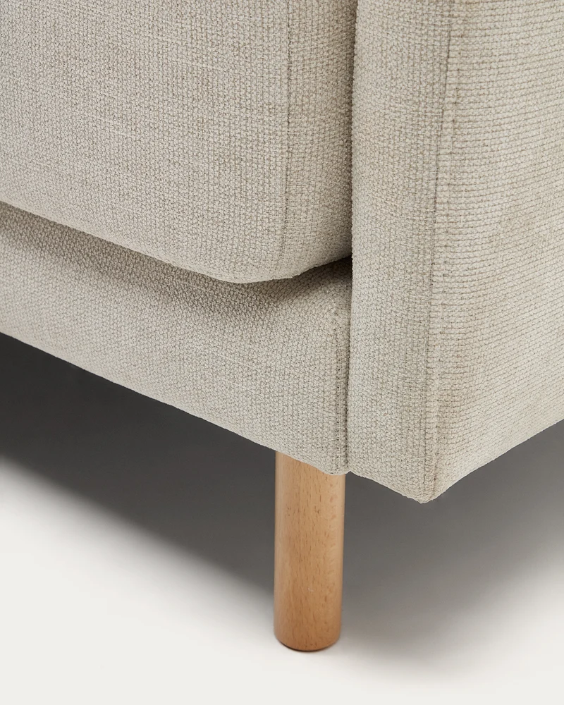 Gilma 2-seater - Pearl Chenille & Natural finish legs