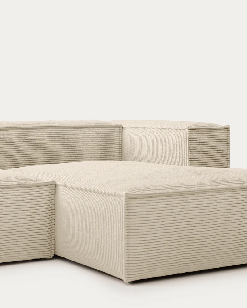 Blok 3-seater, right chaise longue - Natural Corduroy