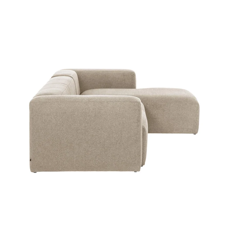 Blok 3-seater with Chaise Longue - Beige Chenille