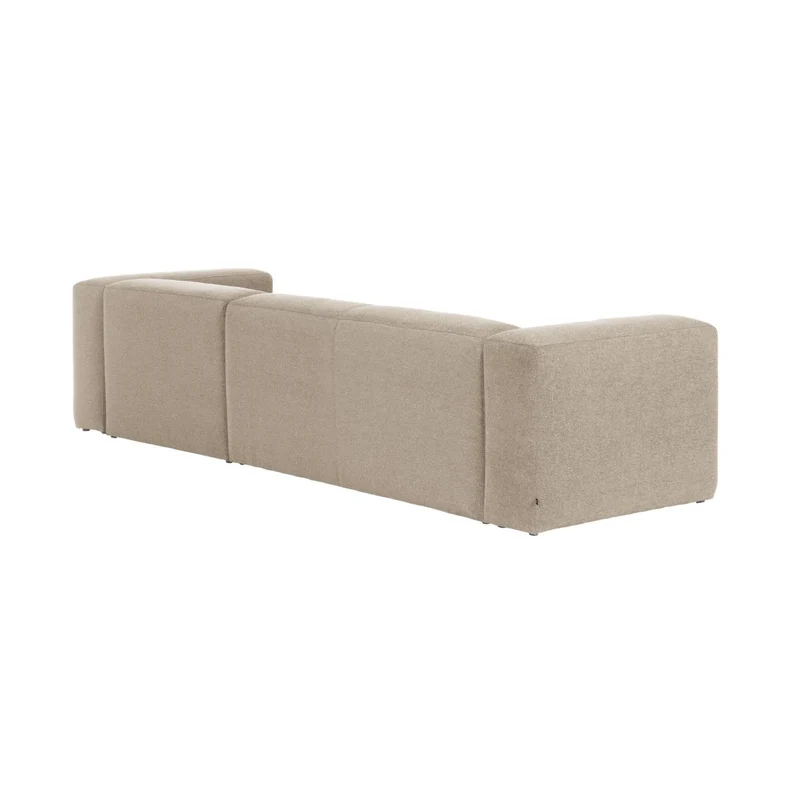 Blok 3-seater with Chaise Longue - Beige Chenille