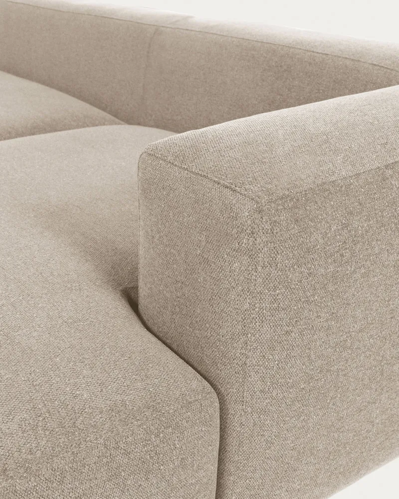 Blok 3-seater with Chaise Longue - Beige Chenille