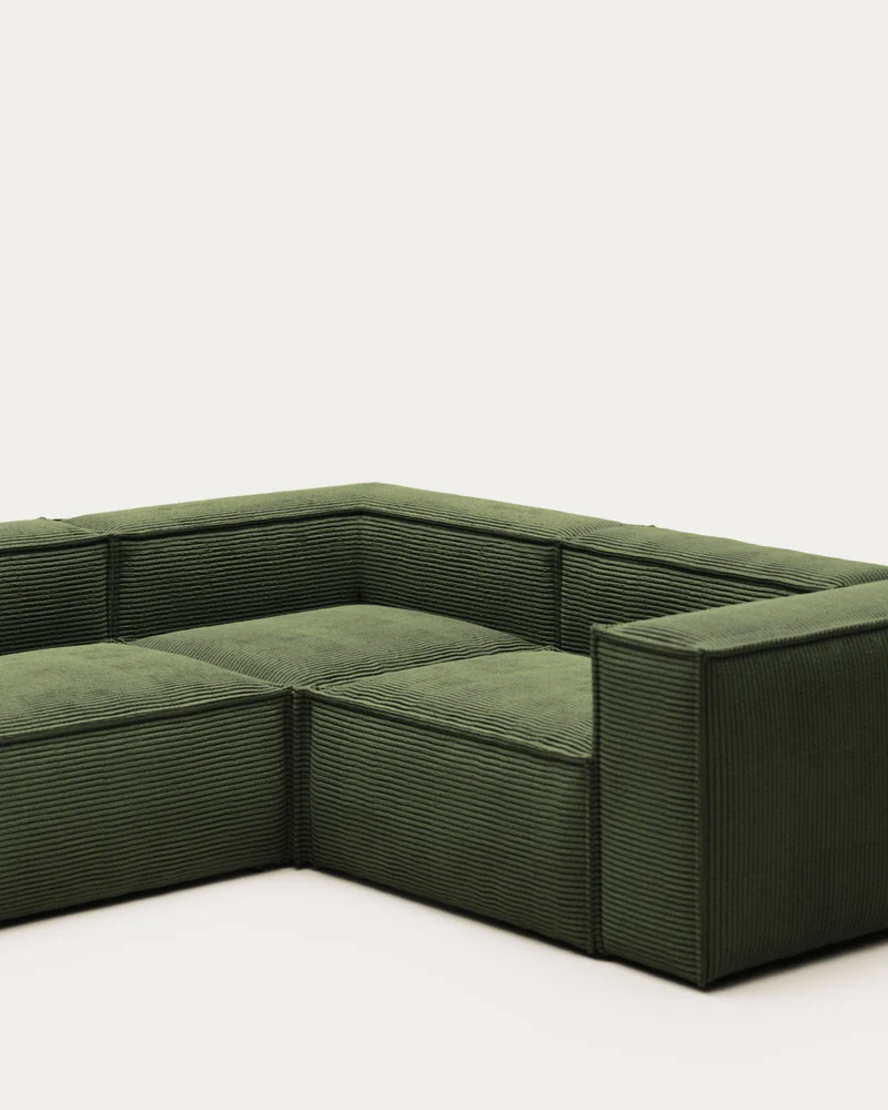 Blok Corner Sofa - Green Corduroy
