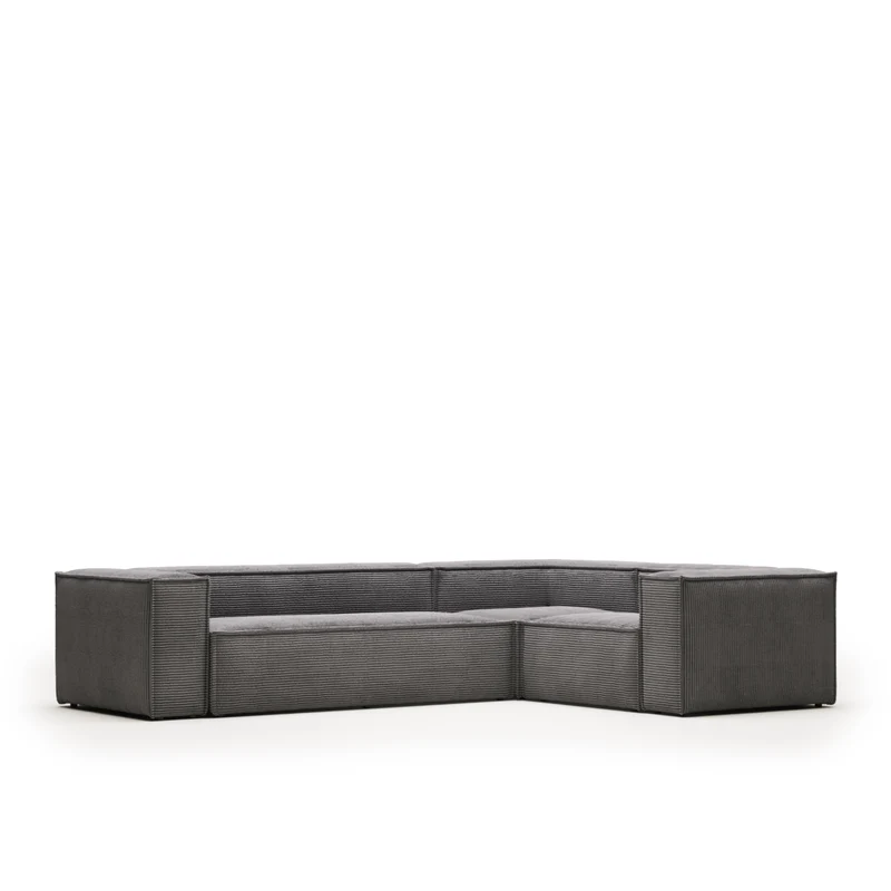 Blok 4-seater Corner Sofa - Dark Grey Corduroy