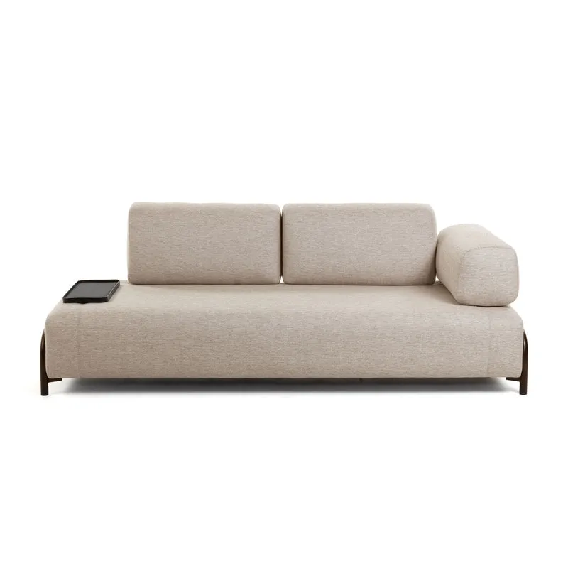 Compo 3-seater with Small Tray - Grey-Beige