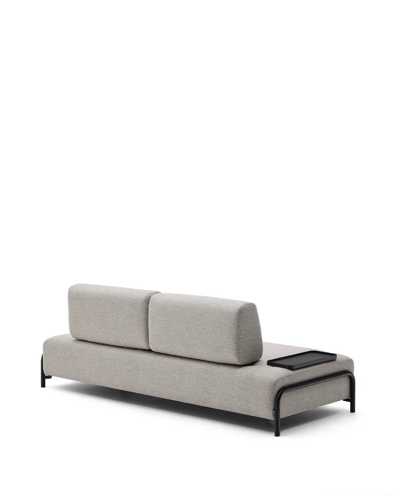 Compo 3-seater with Small Tray - Grey-Beige