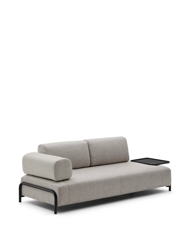 Compo 3-seater sofa with Large Tray - Beige-Grey