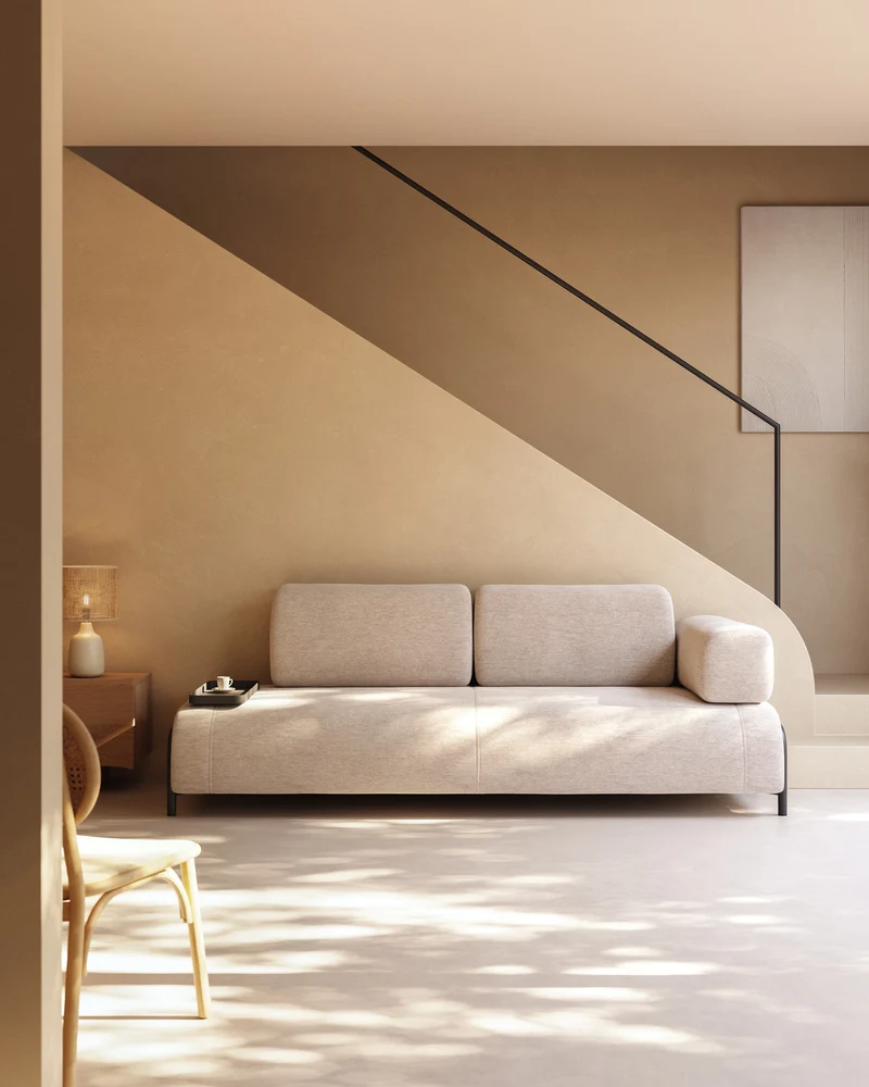 Compo 3-seater module - Grey-Beige