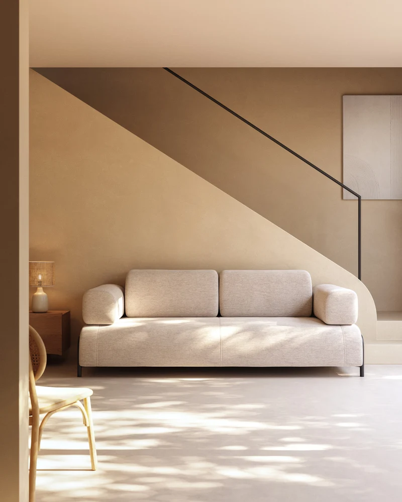 Compo 3-seater module - Grey-Beige
