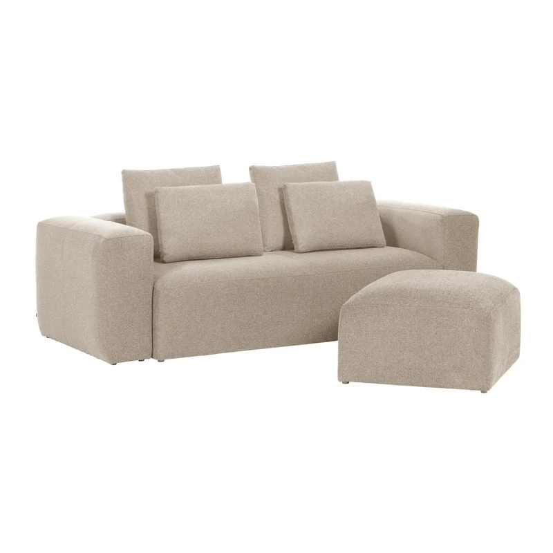 Blok footrest - Beige Chenille