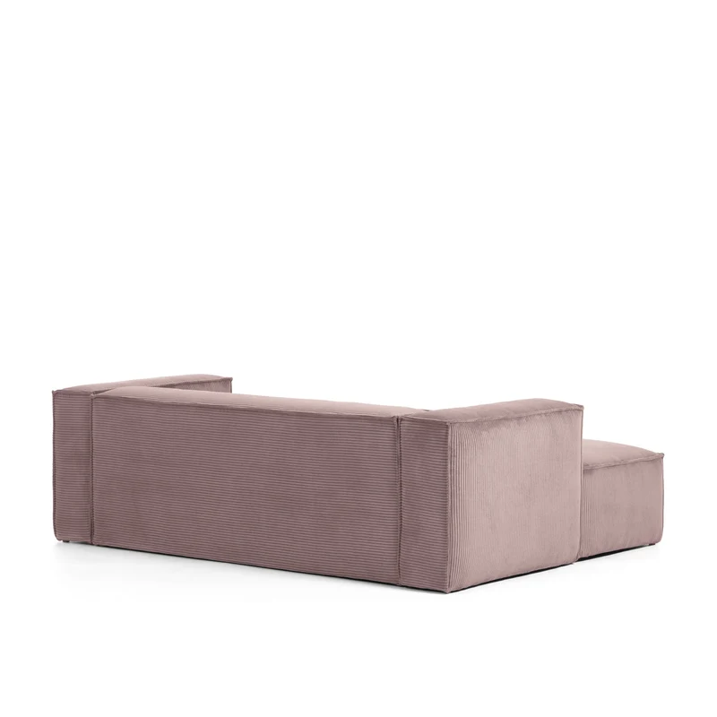 Blok 2-seater with Chaise Longue - Pink Corduroy