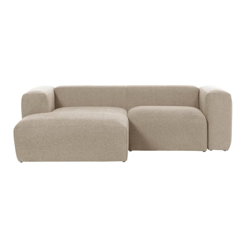 Blok 2-seater with Chaise Longue - Beige Chenille