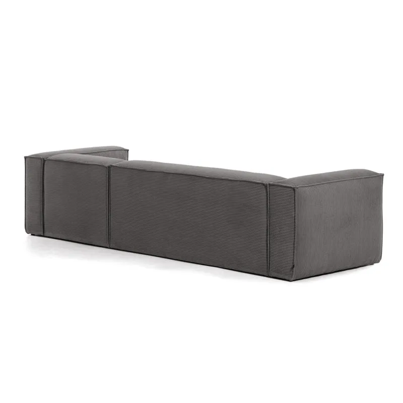 Blok 4-seater with Chaise Longue - Grey Corduroy