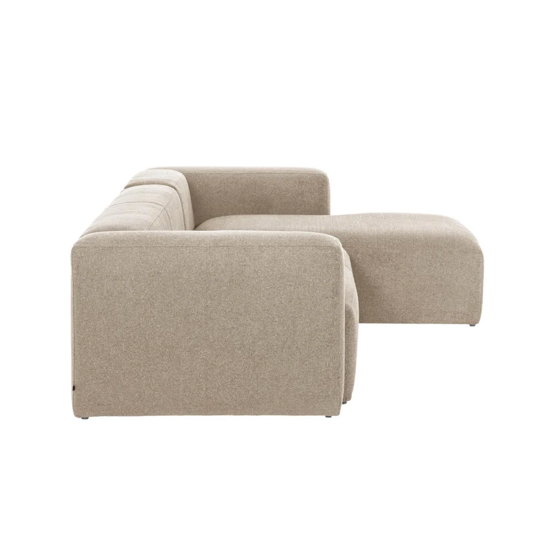 Blok 4-seater with Chaise Longue - Beige Chenille
