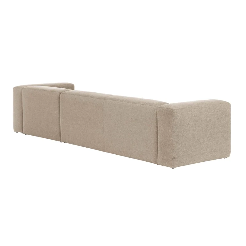 Blok 4-seater with Chaise Longue - Beige Chenille