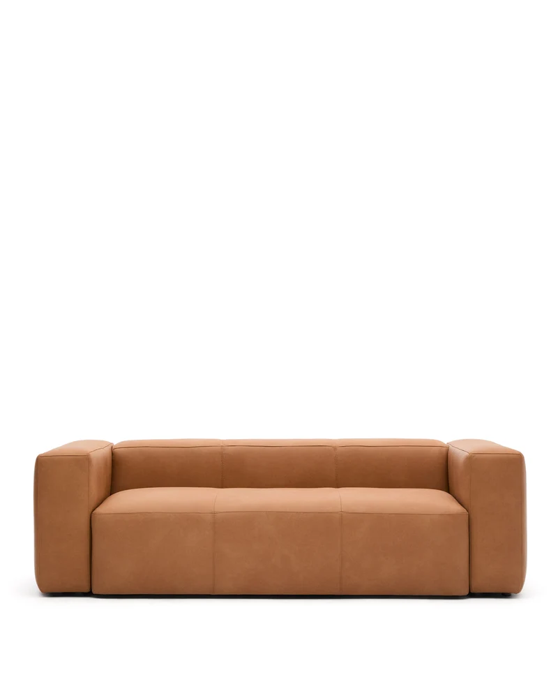 Blok 3-seater- Brown Leather