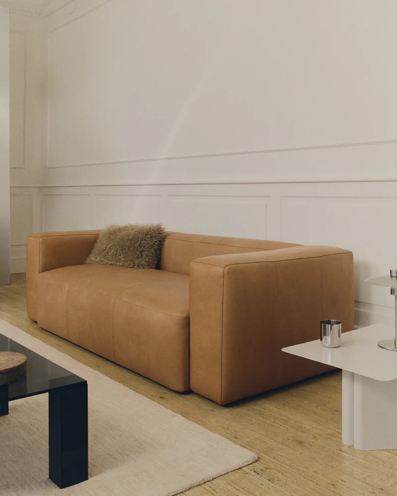 Blok 3-seater- Brown Leather