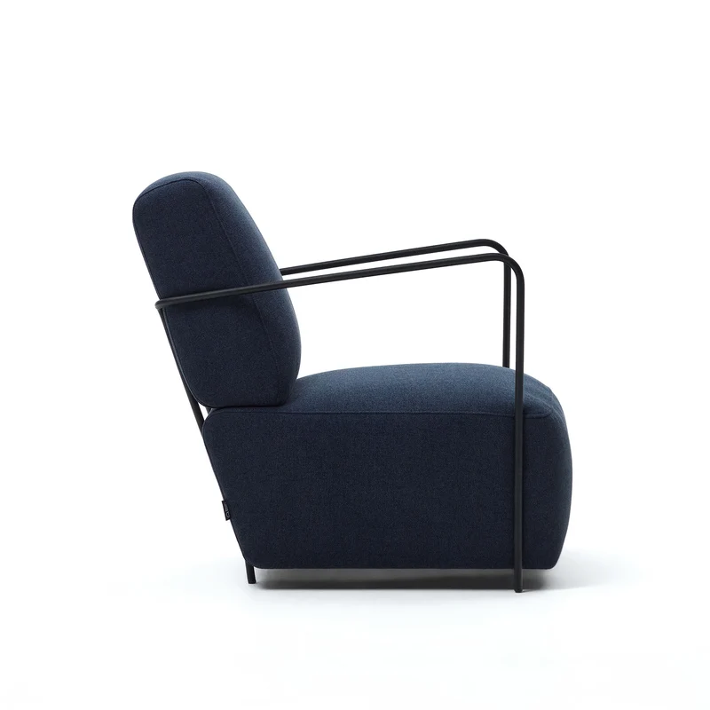 Gamer Armchair - Blue & Black Metal