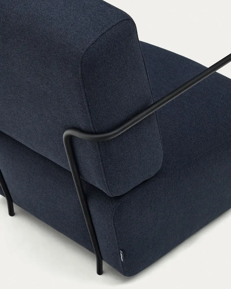 Gamer Armchair - Blue & Black Metal
