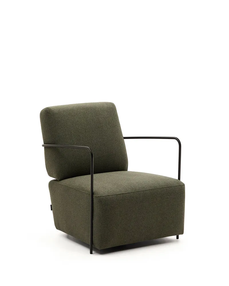 Gamer Armchair - Green & Black Metal