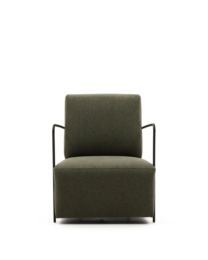 Gamer Armchair - Green & Black Metal
