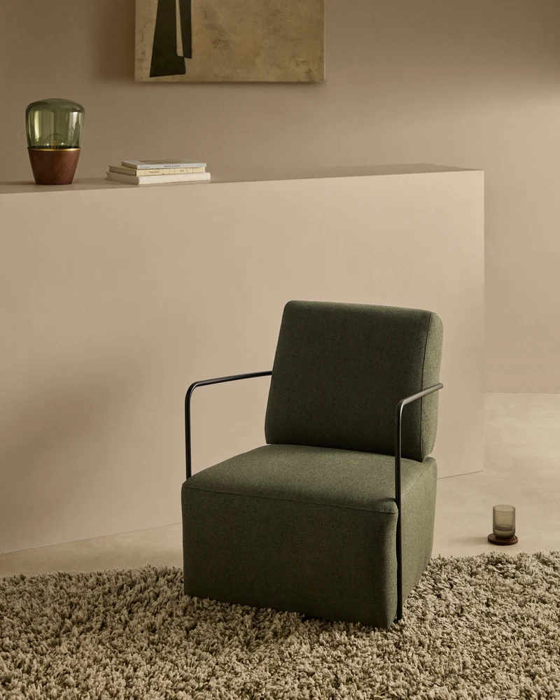 Gamer Armchair - Green & Black Metal