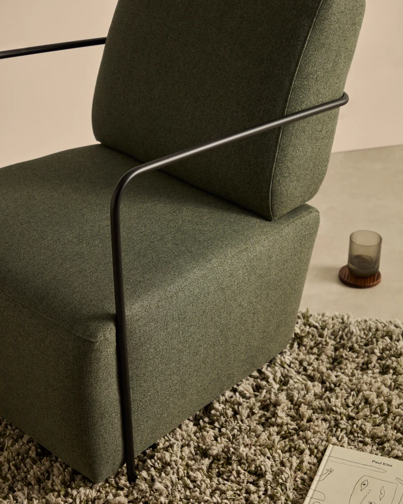 Gamer Armchair - Green & Black Metal