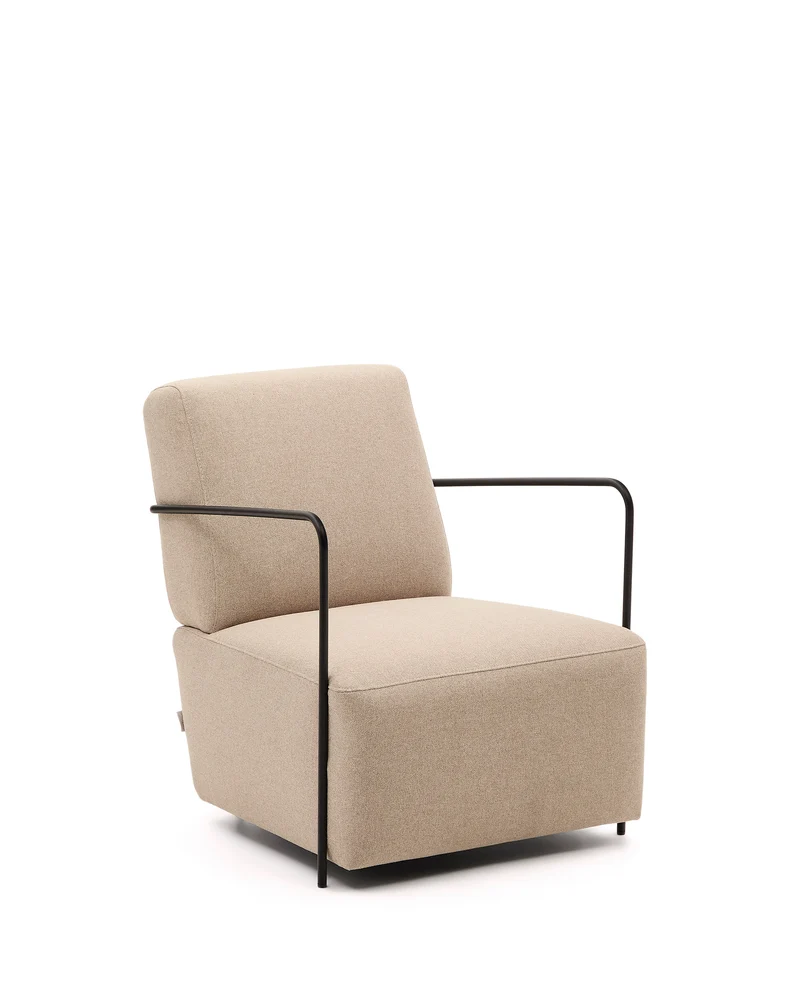 Gamer Armchair - Beige & Black Metal