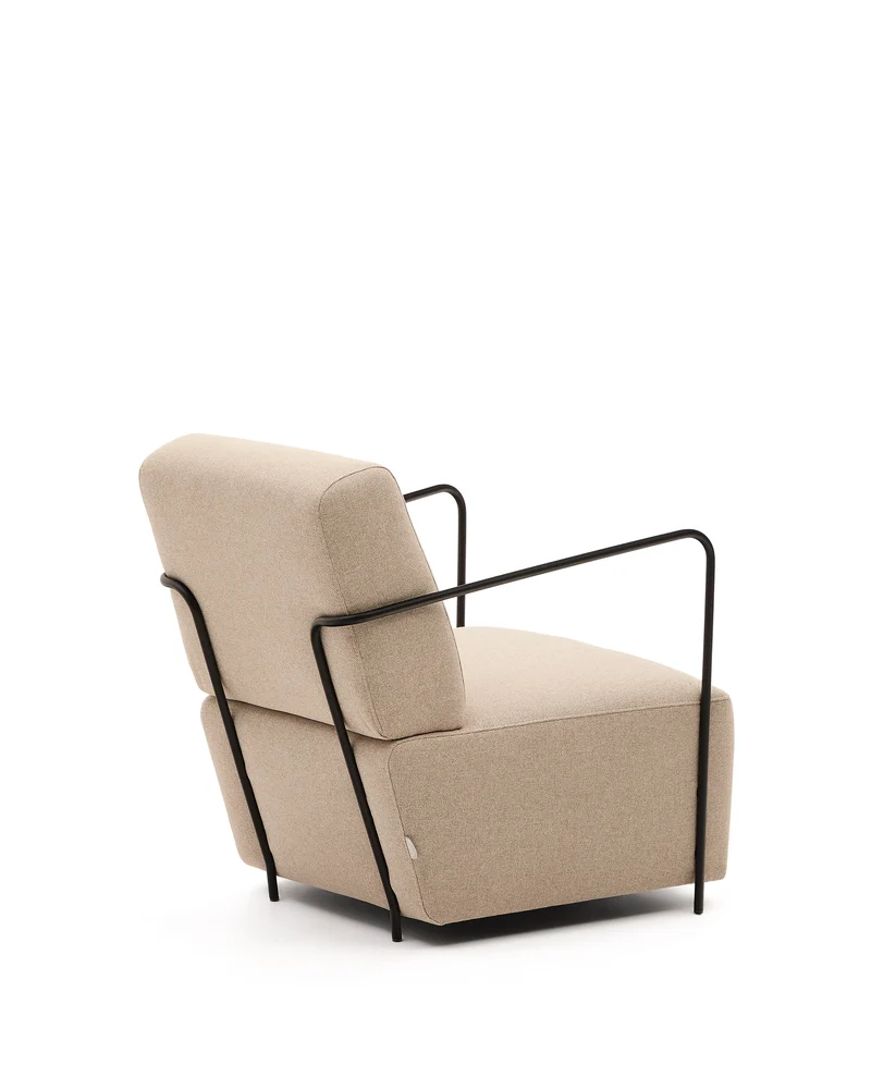 Gamer Armchair - Beige & Black Metal